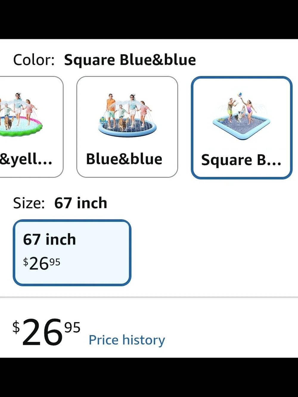 Square Blue Kids Splash Play Pool - Blue